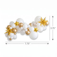 Elegant White and Gold Star Balloon Decor Kit