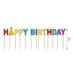 Glittery "Happy Birthday" Candle Picks