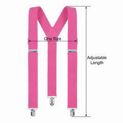 Bright Pink Adjustable Y-Back Suspenders