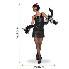 Adult Flashy Flapper Costume with Fringe and Headband