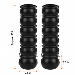 Black Halloween Candy Cauldrons - 12 Pack