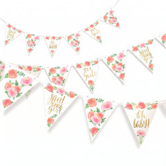Floral Baby Shower Pennant Banner - "It's a Girl!" Decorations