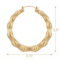 90s Hip Hop Bamboo Earrings - Gold Halloween Costume Accessory