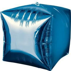 Royal Blue Metallic Cube Foil Balloon - 15 Inch
