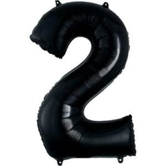 34-Inch Metallic Black Number 2 Foil SuperShape Balloon