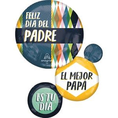 Retro Feliz Padre Metallic Super Shape Balloon