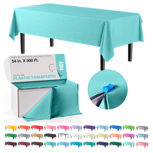 54 in. x 300 Ft. Cut To Size Table Roll | Aqua