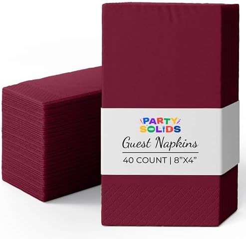 Burgundy Guest Towel Napkins - 1920 Ct.