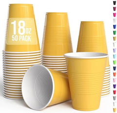 18 Oz. Yellow Plastic Cups | 50 Ct.
