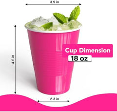 18 Oz. Cerise Plastic Cups | 50 Ct.