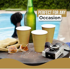 18 Oz. Gold Plastic Cups | 50 Ct.