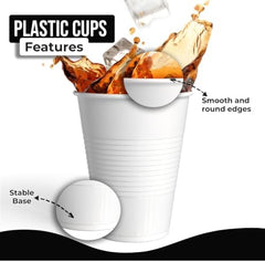 18 Oz. White Plastic Cups | 50 Ct.