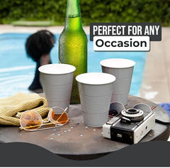 18 Oz. Silver Plastic Cups | 50 Ct.