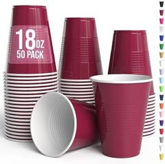 18 Oz. Burgundy Plastic Cups | 50 Ct.