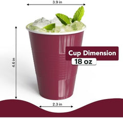 18 Oz. Burgundy Plastic Cups | 50 Ct.