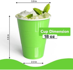 18 Oz. Lime Green Plastic Cups | 50 Ct.