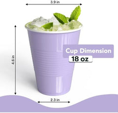 18 Oz. Lavender Plastic Cups | 50 Ct.