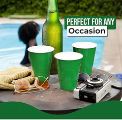 18 Oz. Emerald Green Plastic Cups | 50 Ct.