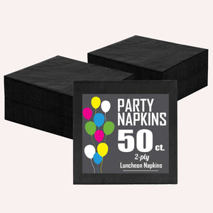 Black Luncheon Napkins | 6.75 in. x 6.75 in. | 1800 Count