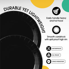 9 in. Black Paper Plates | Case of 1000