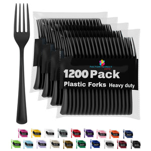 Heavy Duty Black Plastic Forks - 7.5 in. | Case of 1200