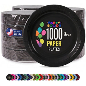 9 in. Black Paper Plates | Case of 1000