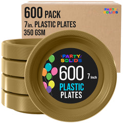 7 in. Gold Plastic Plates | Case of 600