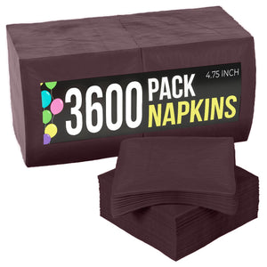 Brown Beverage Napkins - 4.75 in. x 4.75 in. | Case of 3600