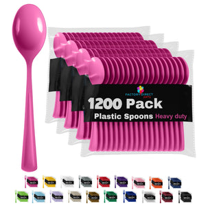Heavy Duty Cerise Plastic Spoons - 7 in. | Case of 1200