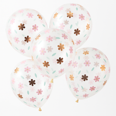 Confetti Floral Foil Balloons - Set of 5