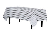 Black Polka Dot Plastic Table Covers | 12 Pack