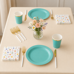 117 Pcs Mint Easter Bloom Party Kit - For 20 Guests