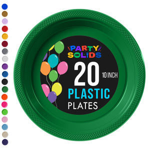 10 in. Emerald Green Plastic Plates | 20 Ct.