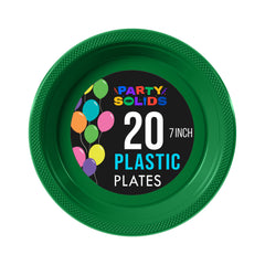 7 In. Emerald Green Plastic Plates - 20 Ct.