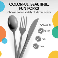 Silver Plastic Forks | 25 Count