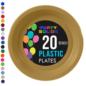 10 in. Gold Plastic Plates | 20 Ct.