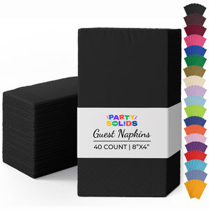 Black Guest Towel Napkins | 8 in. x 4 in. | 40 Ct.