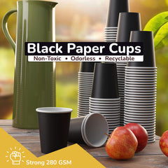 12 Oz. Black Paper Cups | 20 Count