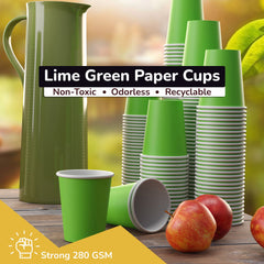 12 Oz. Lime Green Paper Cups | 20 Count