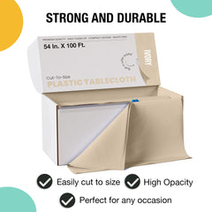 54 in. x 100 Ft. Cut To Size Table Roll | Ivory