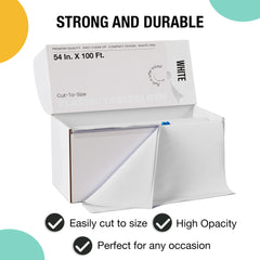 54 in. x 100 Ft. Cut To Size Table Roll | White | Case of 6