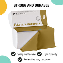 54 in. x 300 Ft. Cut To Size Table Roll | Gold | Case of 4
