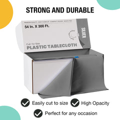 54 in. x 300 Ft. Cut To Size Table Roll | Silver | Case of 4
