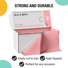 54 in. x 300 Ft. Cut To Size Table Roll | Pink | Case of 4