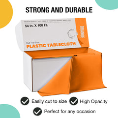 54 in. x 100 Ft. Cut To Size Table Roll | Orange | Case of 6