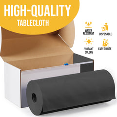 54 in. x 300 Ft. Cut To Size Table Roll | Black | Case of 4