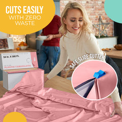 54 in. x 300 Ft. Cut To Size Table Roll | Pink | Case of 4