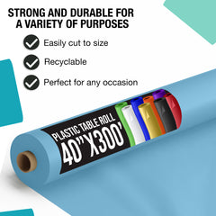 40 in. x 300 Ft. Premium Sky Blue Table Roll | Case of 4