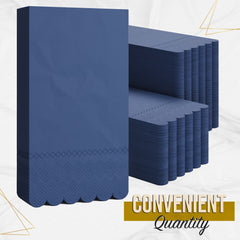 3 Ply China Blue Scalloped Napkins - 20 Ct.