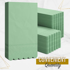 3 Ply Pistachio Green Scalloped Napkins - 20 Ct.
